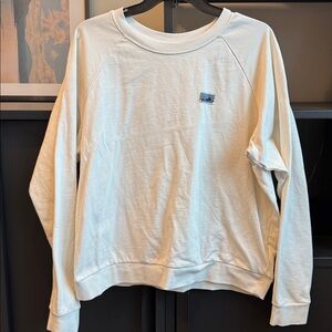 Patagonia Beige Crewneck with Logo Patch, Size Large